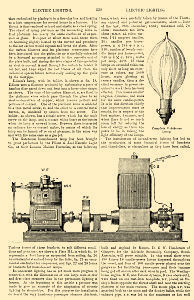 Excerpts on electric lighting taken from the National Encyclopedia